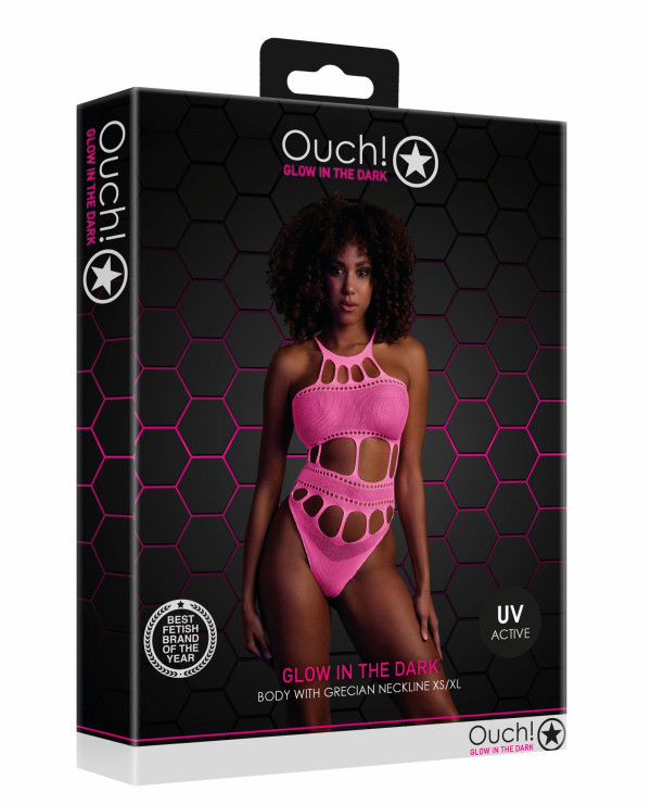 Боди "Ouch Glow In The Dark" розовый неон, XS/XL