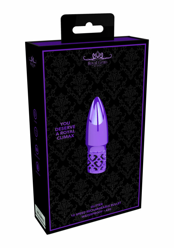 Вибропуля мини "Glitter" мега мощная, фиолетовая