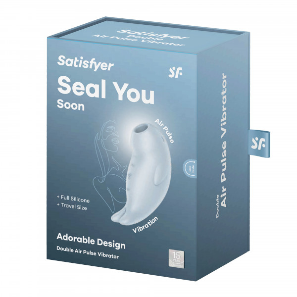 Стимулятор клитора "Satisfyer Seal You Soon" вакуум+вибрация, голубой