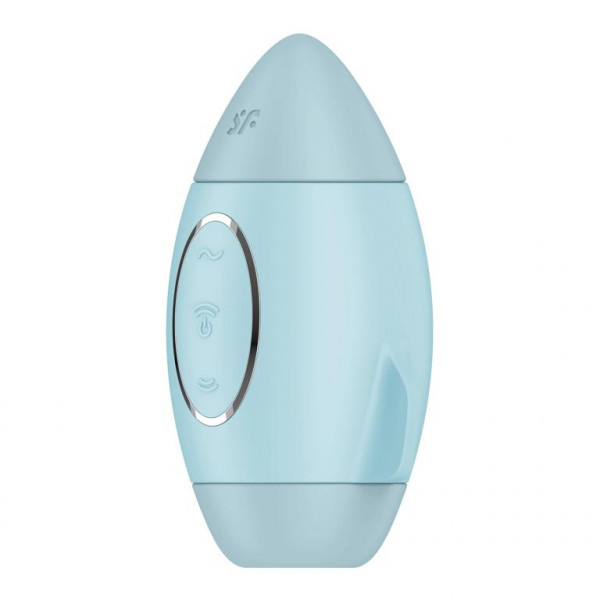 Стимулятор клитора "Satisfyer Mission Control" вакуум+вибрация, голубой