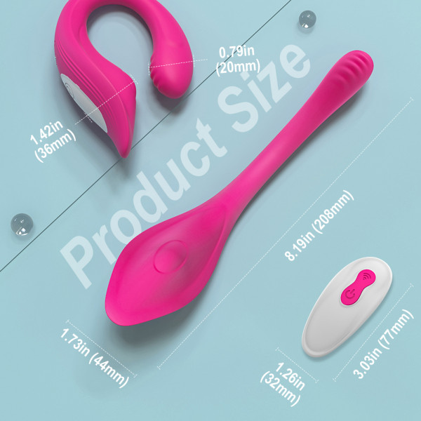 Вибратор для двоих гибкий "S-Hande Ribbon Pro-RCT" на дистанционном управлении, розовый