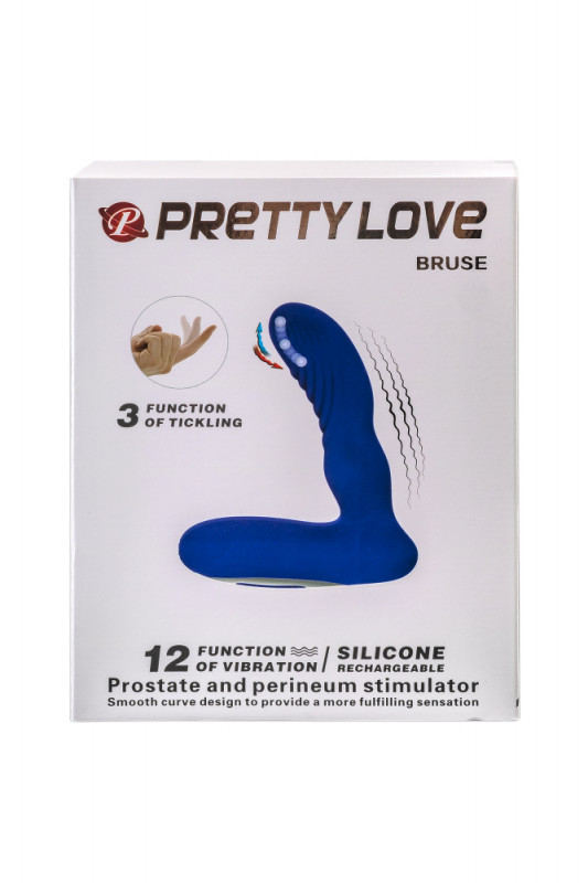 Массажер простаты с вибрацией и движением шарика в головке "Pretty Love Bruse" синий
