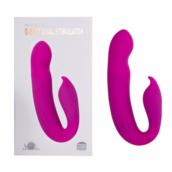 Вибратор с клиторальным отростком "Aphrodisia G-Spot Dual Stimulator" розовый