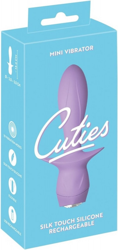 Пробка с вибрацией "Cuties" с кристаллом, фиолетовая