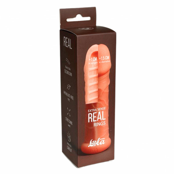Насадка с внутренним рельефом "Lola Real Rings" с кольцом, реалистичная