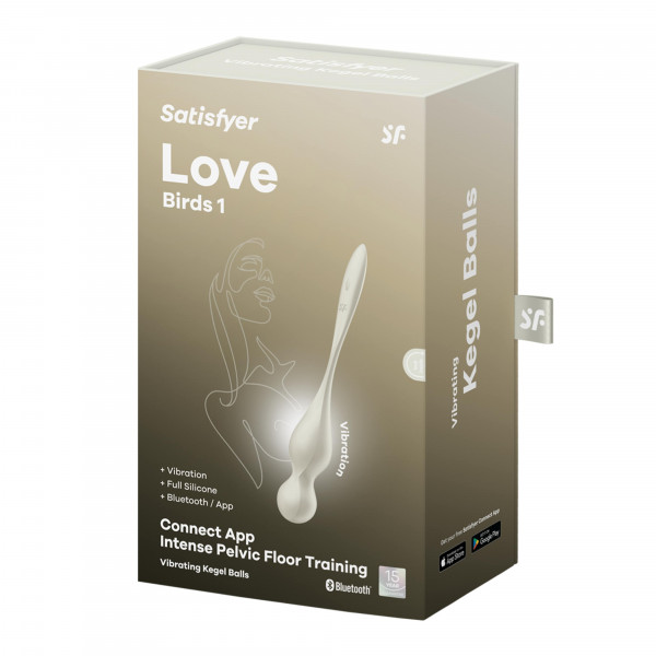 Вагинальные шарики "Satisfyer Love Birds 1" + приложение, молочные