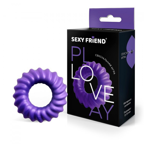 Кольцо эрекционное с рельефом "Sexy Friend" фиолетовое