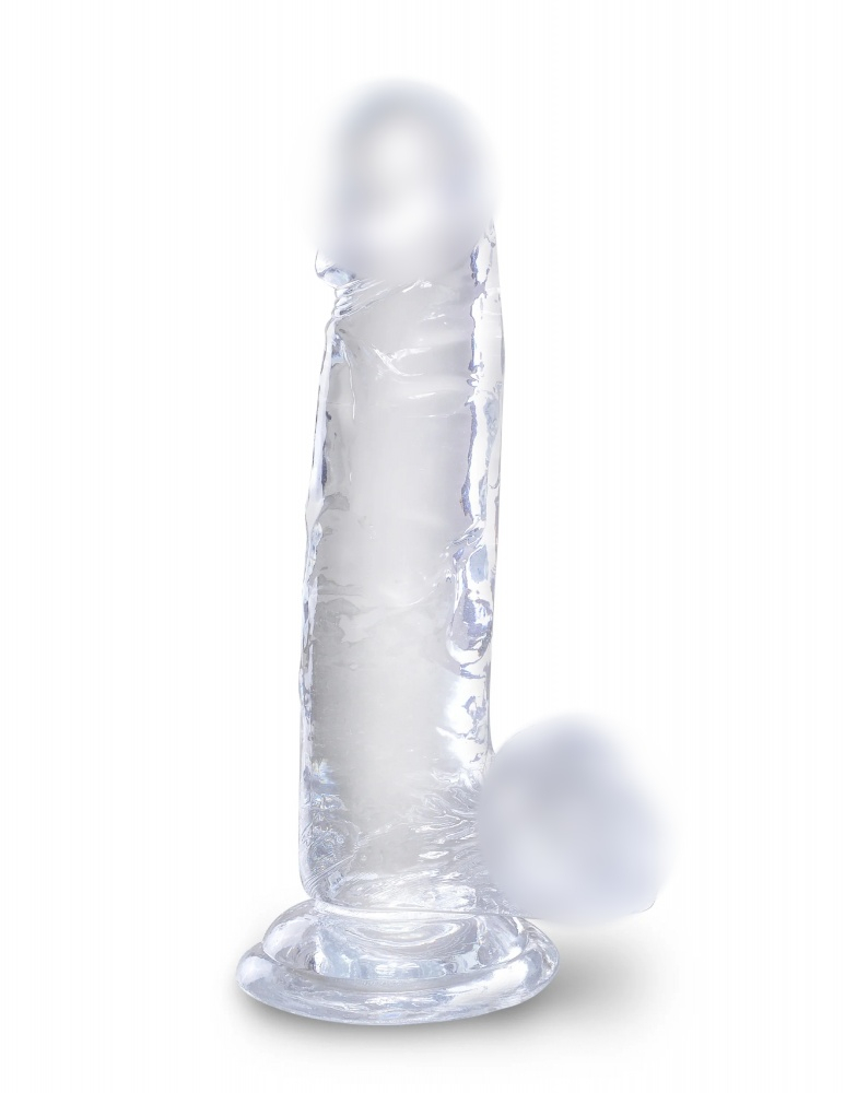Фаллоимитатор на присоске "King Cock Clear 7" с мошонкой, прозрачный