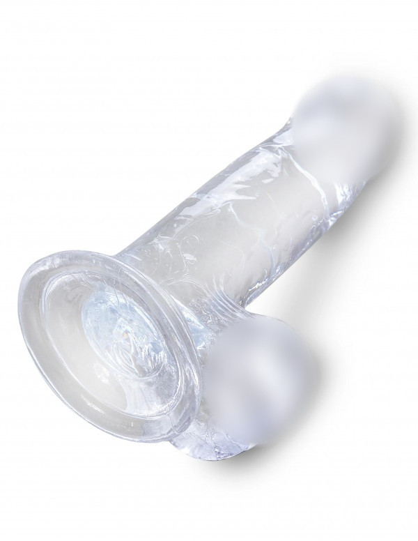 Фаллоимитатор на присоске "King Cock Clear 7" с мошонкой, прозрачный
