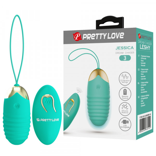 Виброяйцо рельефное "Pretty Love Jessica" на дистанционном управлении, мята