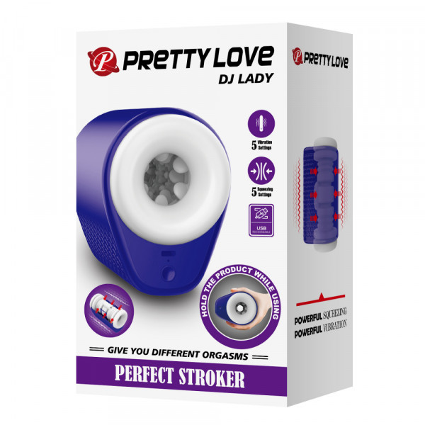 Мега мастурбатор с вибрацией и посасывающим эффектом "Pretty Love DJ Lady"