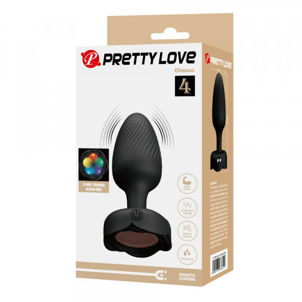 Пробка с вибрацией и LED-подсветкой "Pretty Love Olman 4" супер мощная