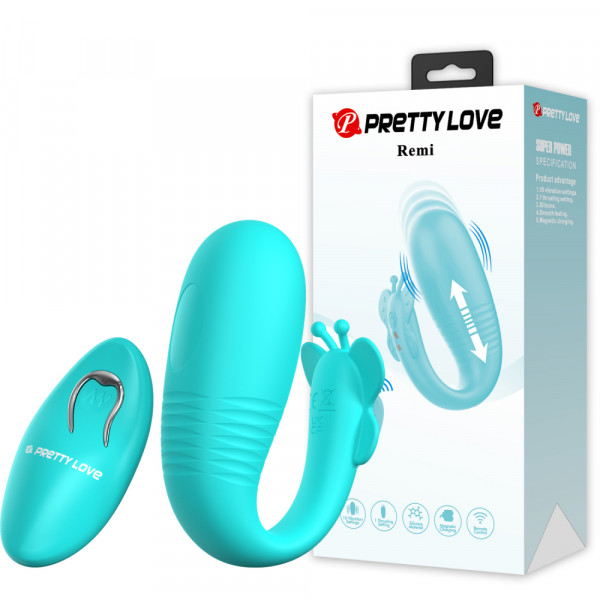Виброяйцо с фрикциями "Pretty Love Remi" на дистанционном управлении, мята