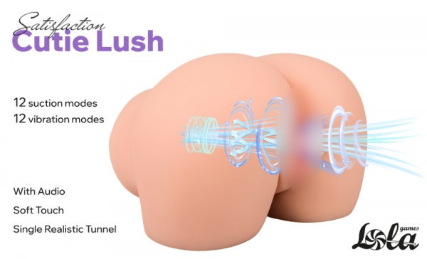 Мастурбатор с вибрацией, голосом и посасывающим эффектом "Satisfaction Cutie Lush" реалистичный