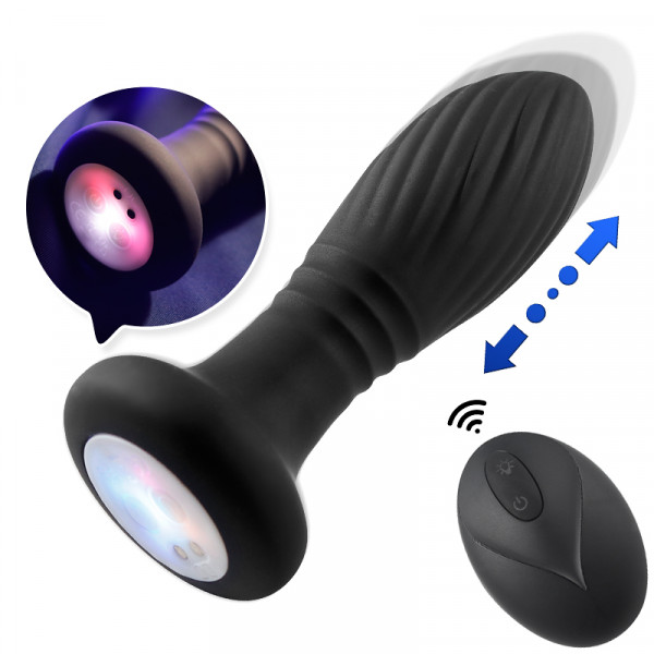 Пробка с фрикциями и LED-подсветкой "Bump Orgasm" на дистанционном управлении