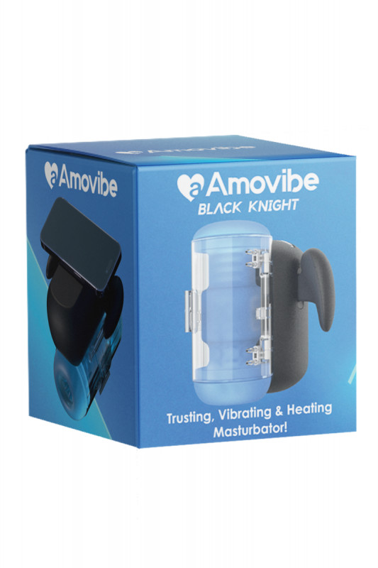 Мастурбатор с вибрацией и возвратно-поступательными движениями "Amovibe Black Knight" мега мощный