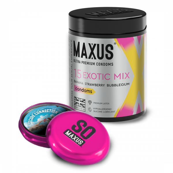 Презервативы "Maxus Exotic Mix" цветные и ароматизированные, 15шт