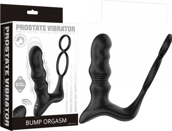 Массажер простаты с фрикциями и двойным эрекционным кольцом "Bump Orgasm" на дистанционном управлении