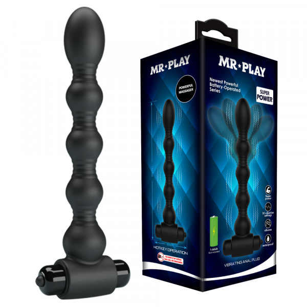 Анальный вибратор "Mr. Play" рельефный, черный