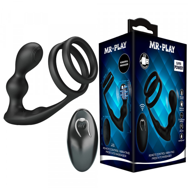 Массажер простаты с двойным кольцом "Mr. Play" на дистанционном управлении