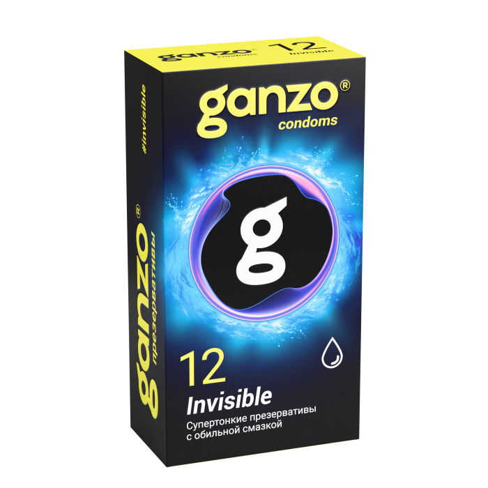 Презервативы "Ganzo Invisible" супер тонкие, с обильной смазкой, 12шт 